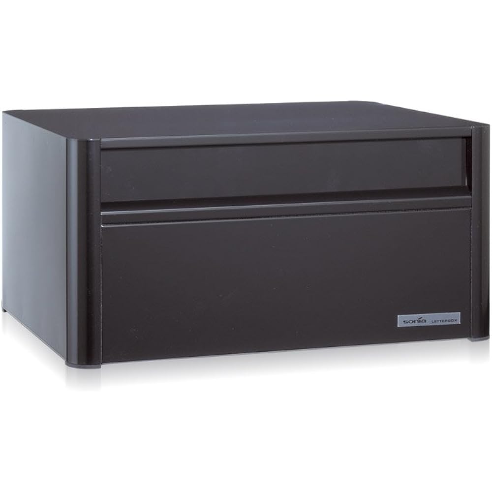 Kowasonia Postbox P701K for single-family homes, combination lock, front entry/rear exit, black *Stand sold separately