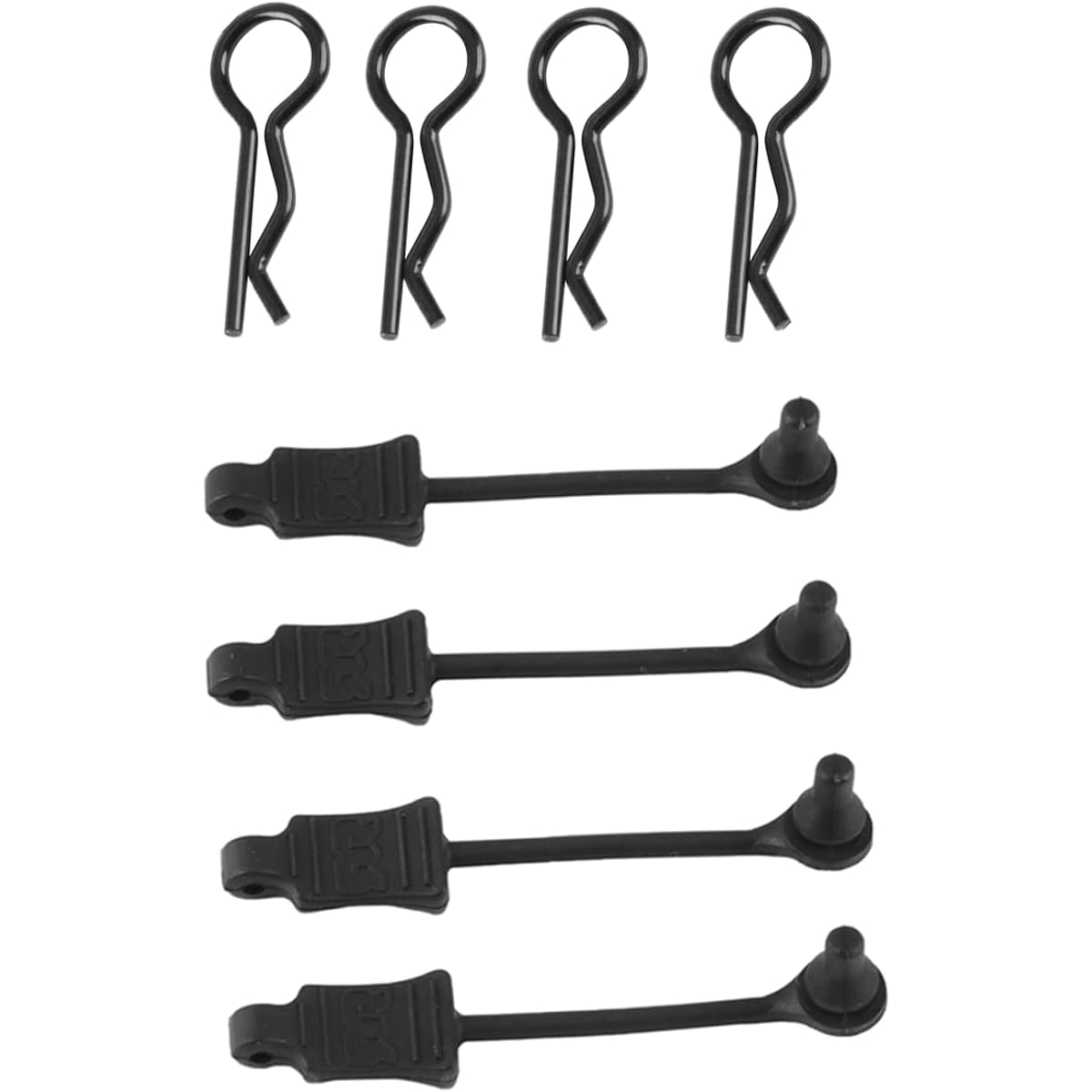 4pcs Rubber Body Clips Retainer Shell Fixed Buckle Lock AR390178 for 1/7 1/8 ARRMA Mojave Limitless Typhon Kraton RC Car Upgrade Parts (Black)