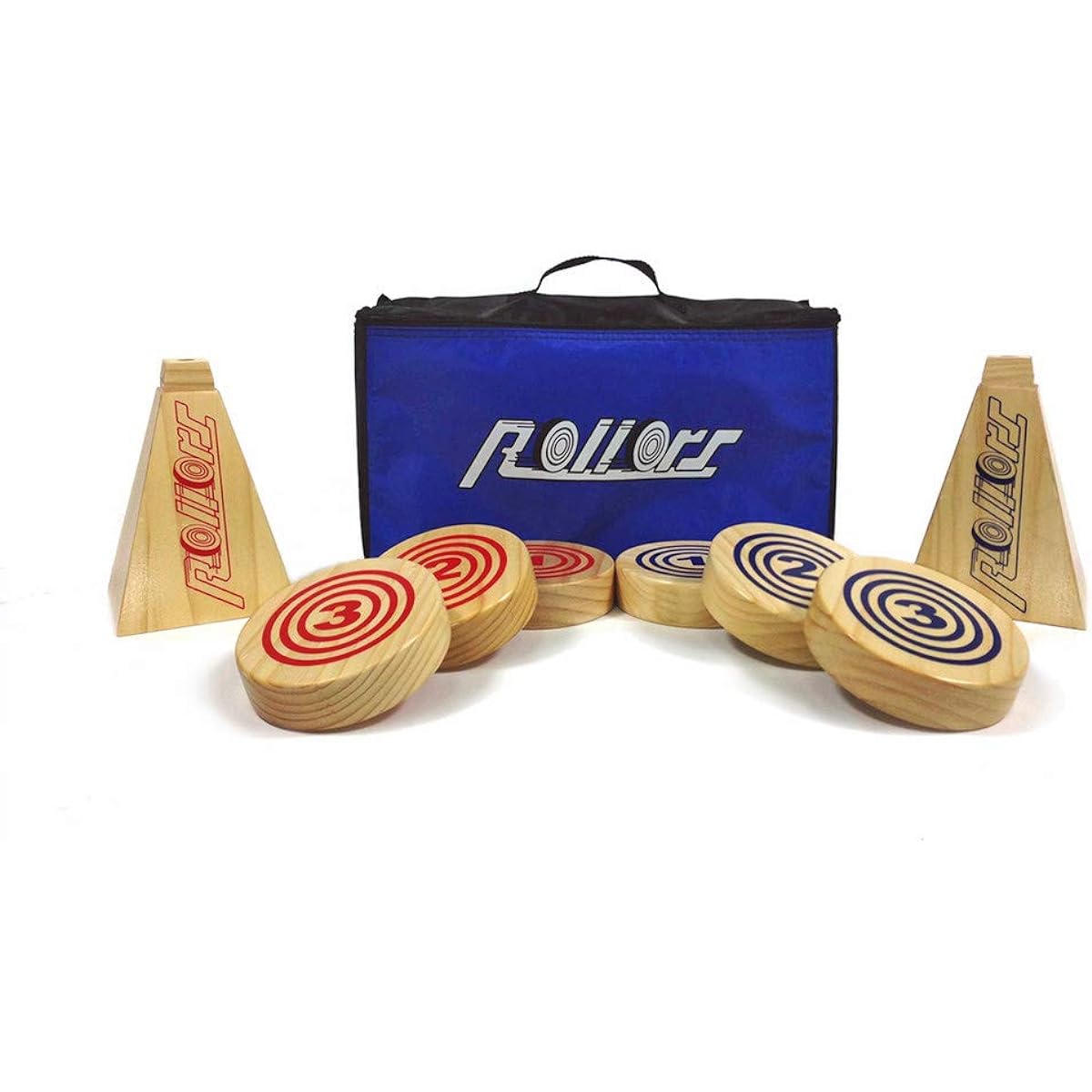 Rollors Backyard Game – #1 Lawn Game for Summer Fun, Tailgate, Camping, Parties, BBQs, Picnics, Beach Days – All Wood Outdoor Yard Game Combines Horseshoes, Bocce Ball and Bowling
