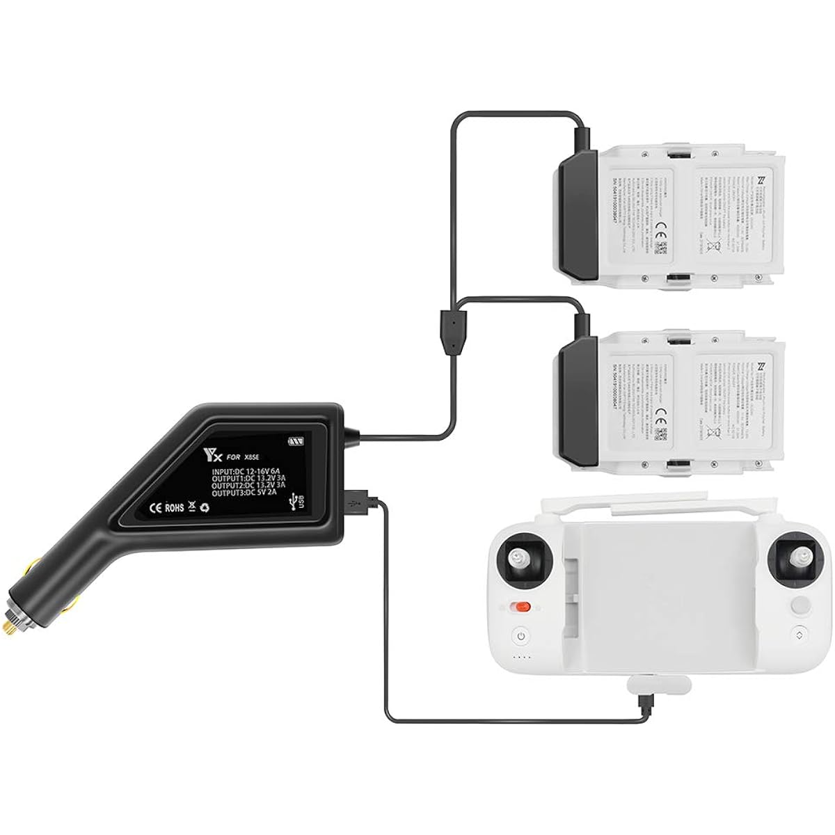 LYONGTECH Battery Car Charger for FIMI Xiaomi X8SE 2020 Drone
