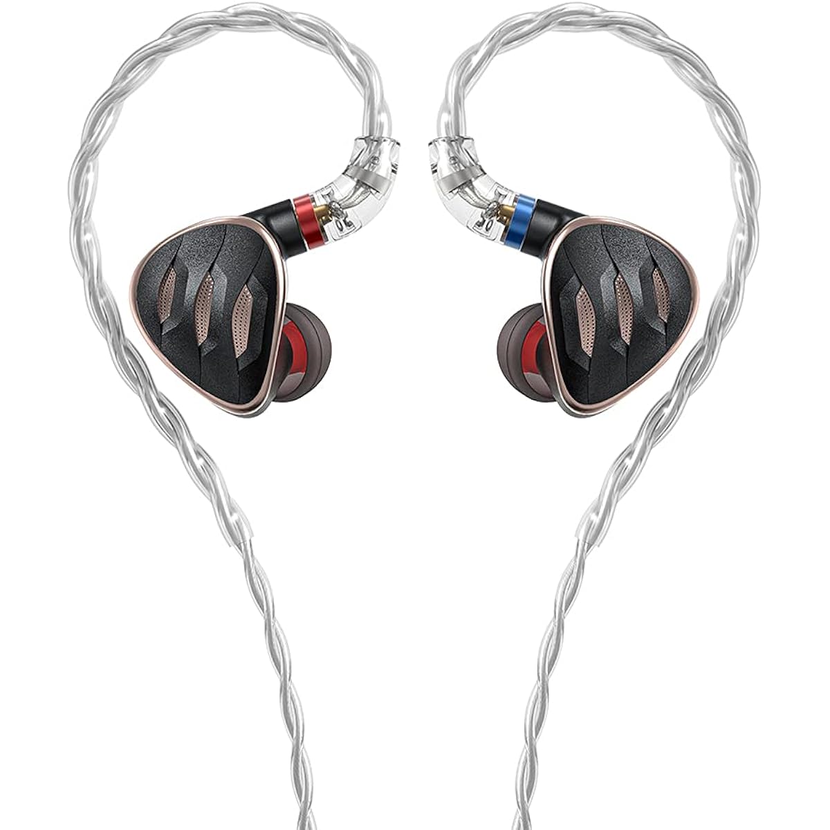 FiiO FH5s 2BA+2DD Quad Driver Hybrid In-Ear HiFi Stereo Earphones MMCX High Purity Cable Replaceable Plug 2.5mm/3.5mm/4.4mm (Black)