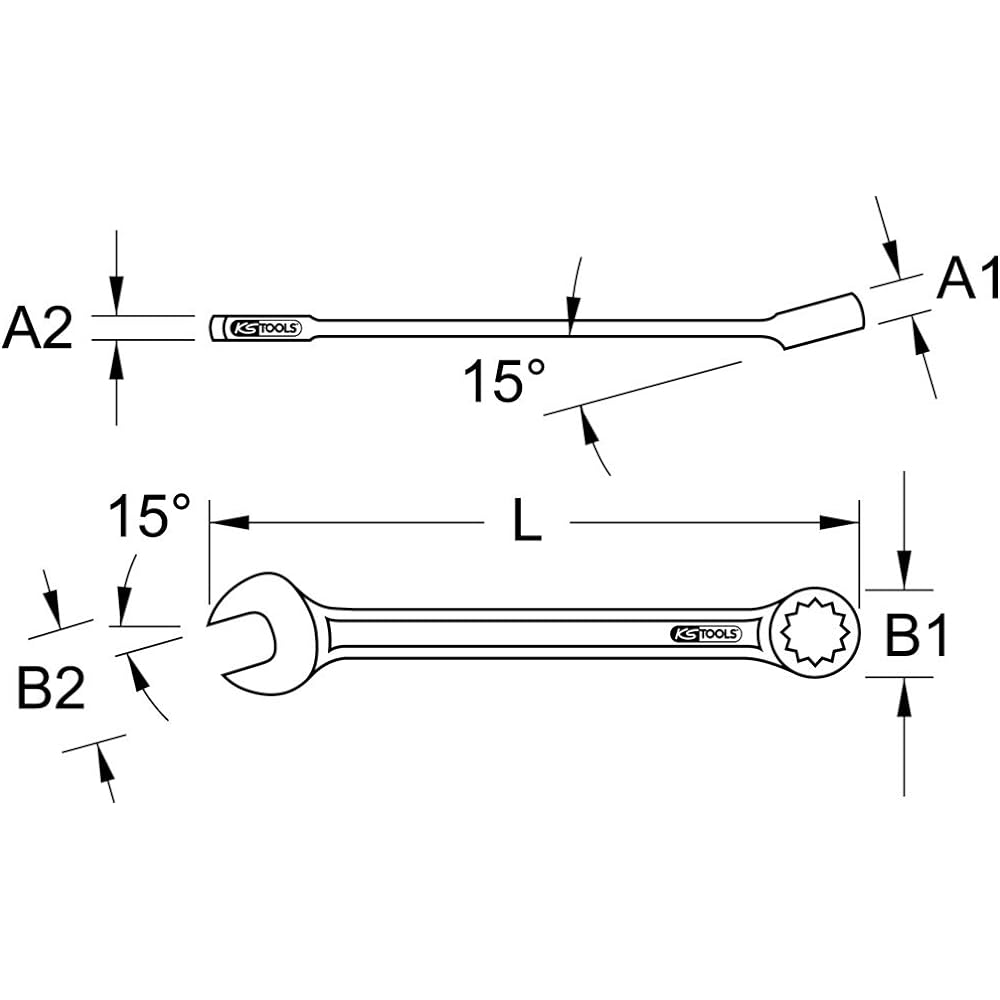 KS TOOLS STAINLESS STEEL Combination spanners offset 17mm 964.0117