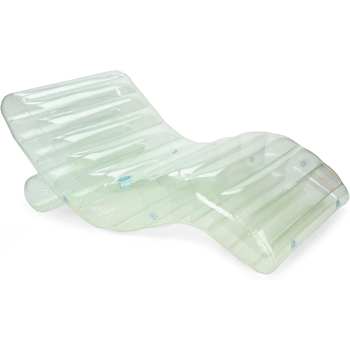 FUNBOY Giant Inflatable Luxury Seagrass Green Chaise Lounge, Adult Chair Pool Float, Transparent Seagrass Green Material, Perfect for Summer Pool Party