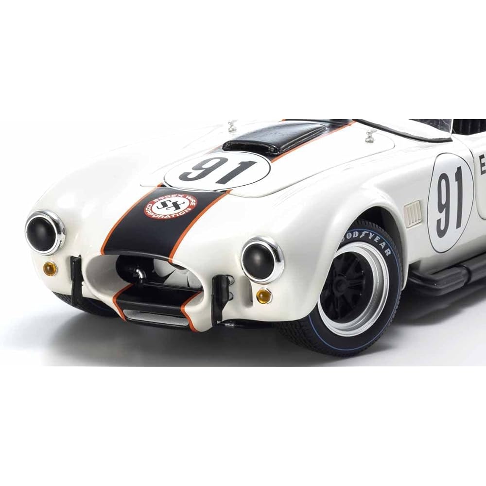 Kyosho Original 1/18 Shelby Cobra 427 S/C ESSEX WIRE #91 White/Dark Blue Finished Product KS08047EW