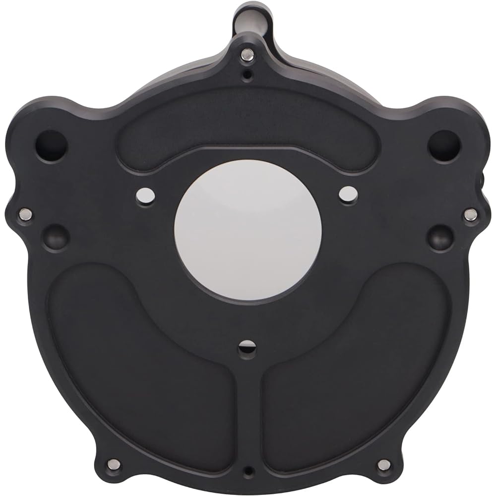 XMMT Matte Black Aluminum Cut Clear Air Cleaner Intake Filter for Harley Touring Street Glide Road Glide 2008-2016 Trike 2008-2016 Softail 2016-2017