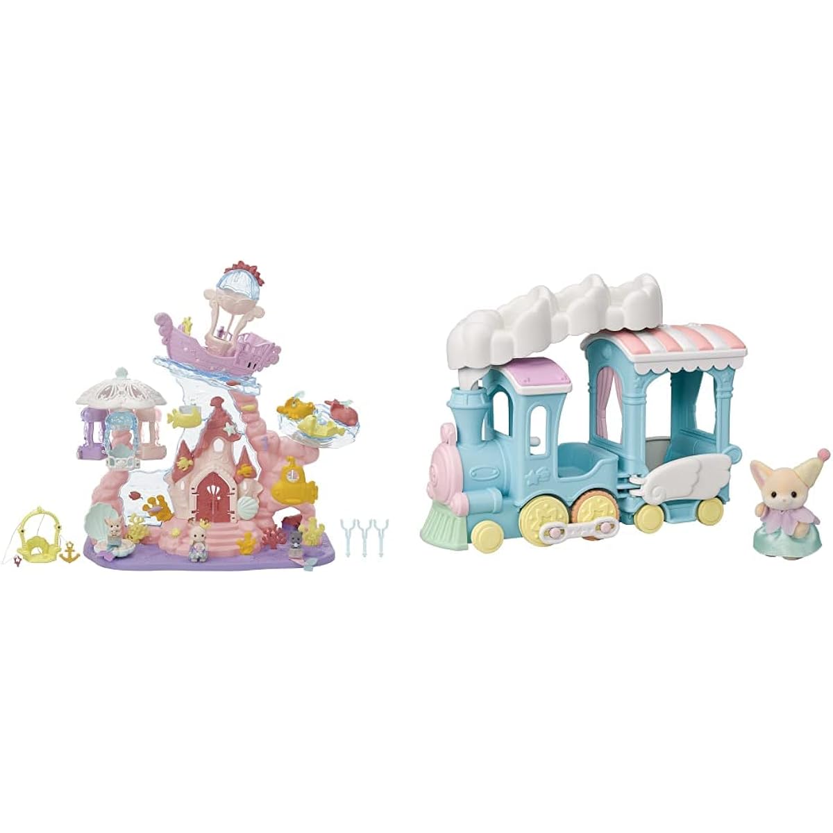Sylvanian Families Yumeiro Mermaid Castle + Fluffy Cloud Parade Train Set