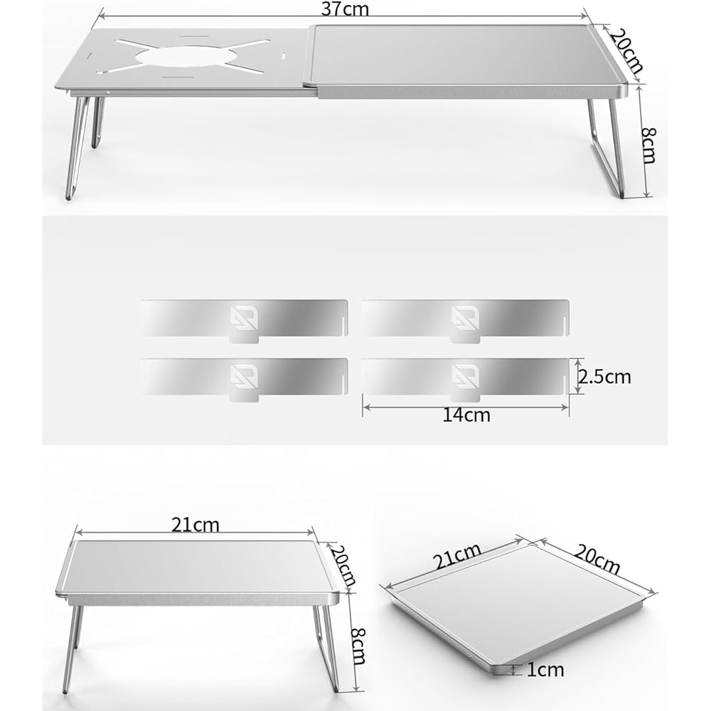 Heat shield table, pull-out type, heat shield plate ST-310 ST-340 Heat shield table for Iwatani junior compact burner, compatible with many types of burners, made of stainless steel, comes with storage bag, compact, 1 cm, ultra-thin, lightweight, conveni