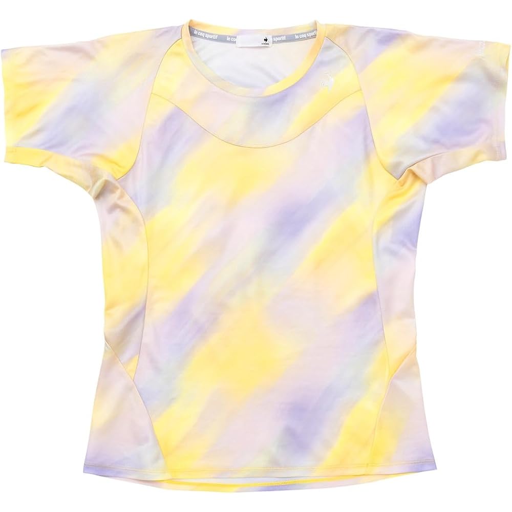[Le Coq Sportif] Short Sleeve Game Shirt Aile forme Graphic Game Shirt Sweat Absorbent Quick Drying UV CUT (UPF50+) SUNSCREEN Short Sleeve JTA Approved Official All Over Pattern Women's