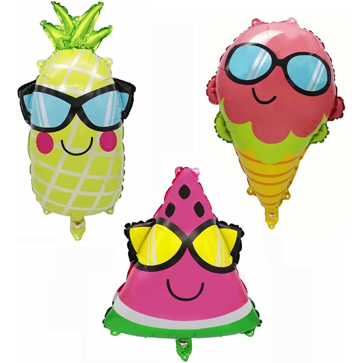 Morndew 3pcs Donut Foil Balloons Summertime Style Hawaiian Beach Summer Tropical Theme Party Birthday Party Baby Shower Wedding Party Decorations