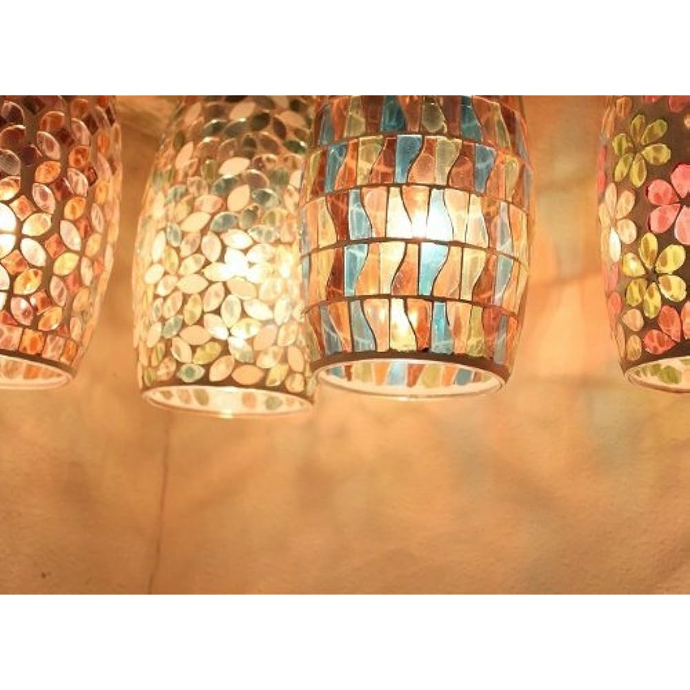 Tokyo Kankan Mosaic Glass Table Lamp Orange 625H CHHH-625H