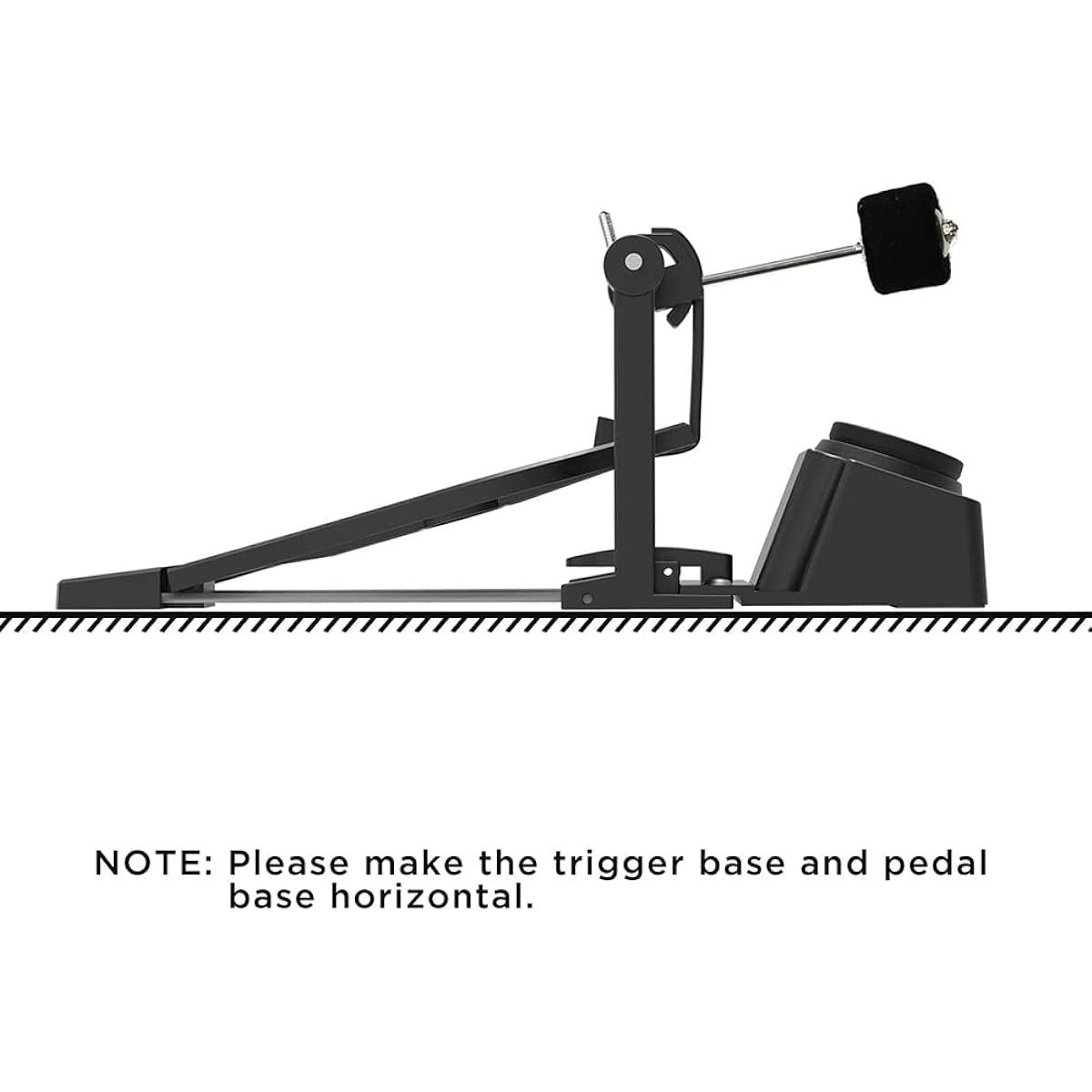 HXW Bass Drum Trigger Realistic Kick Drum Pad with Felt Beater Hammer Percussion Pad Multi Pad Electric Drum Set