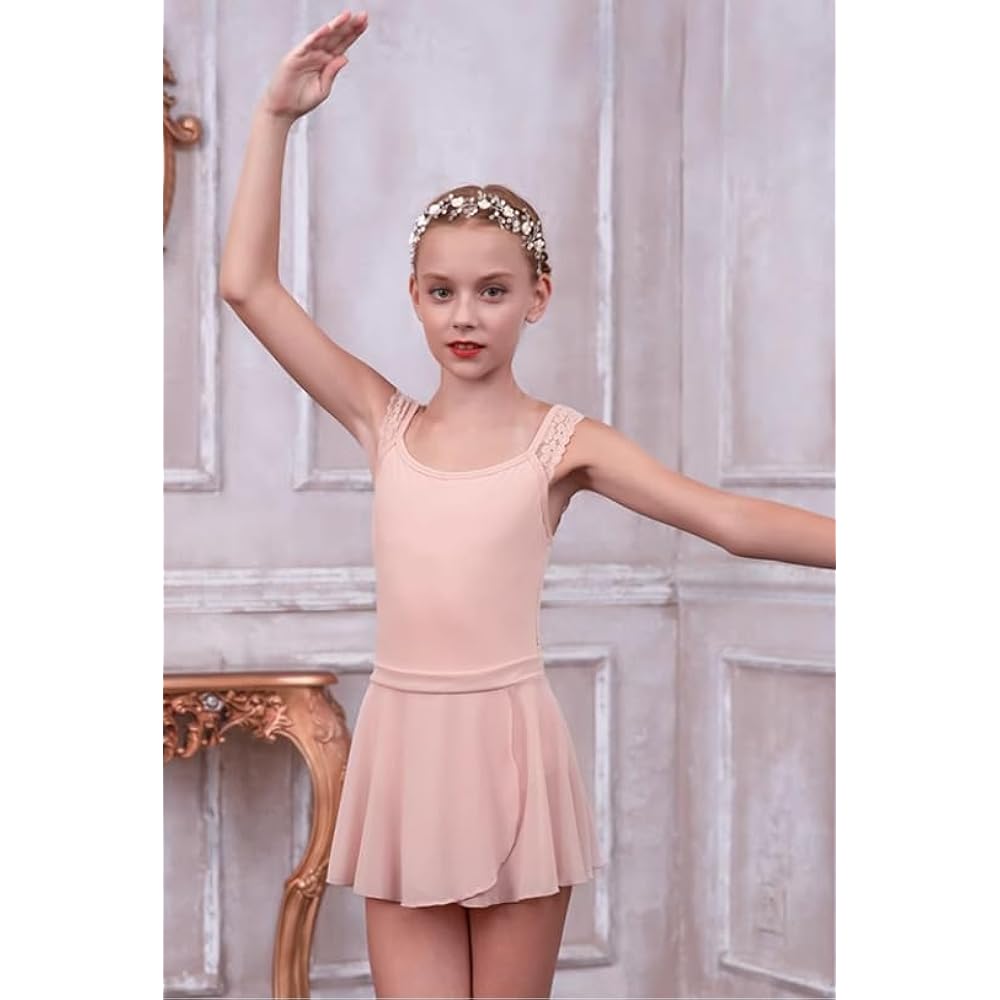 [ProDance] ProDance White Pink Light Blue Tank Top Lace Kids Ballet Leotard Camisole PKK005B