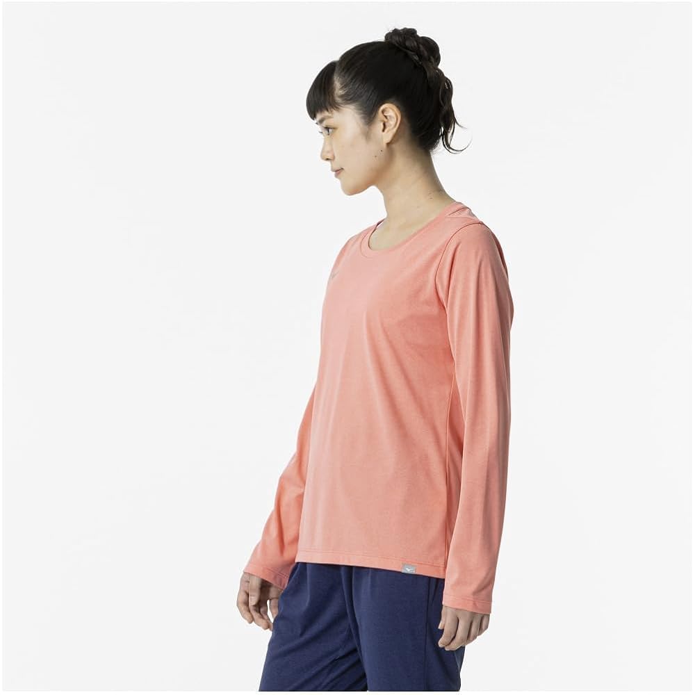 Mizuno 32MA2342 Women's Training Wear T-Shirt, Long Sleeve, Sweat Absorbent, Quick Drying, UV UPF15