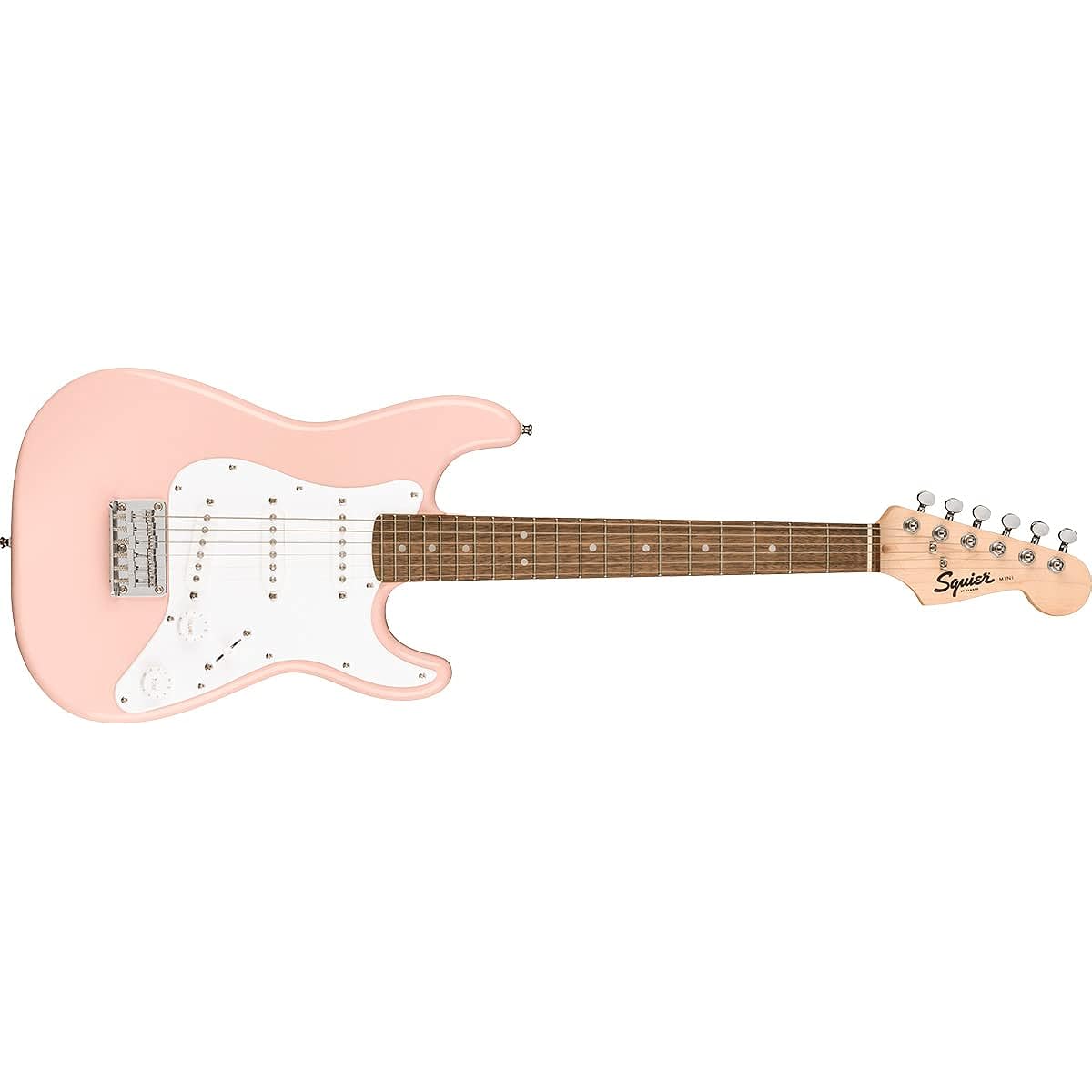 Squier by Fender Mini Stratocaster Shell Pink 14-piece electric guitar beginner set [with Bluetooth mini amp] Stratocaster mini size Squier/Squier