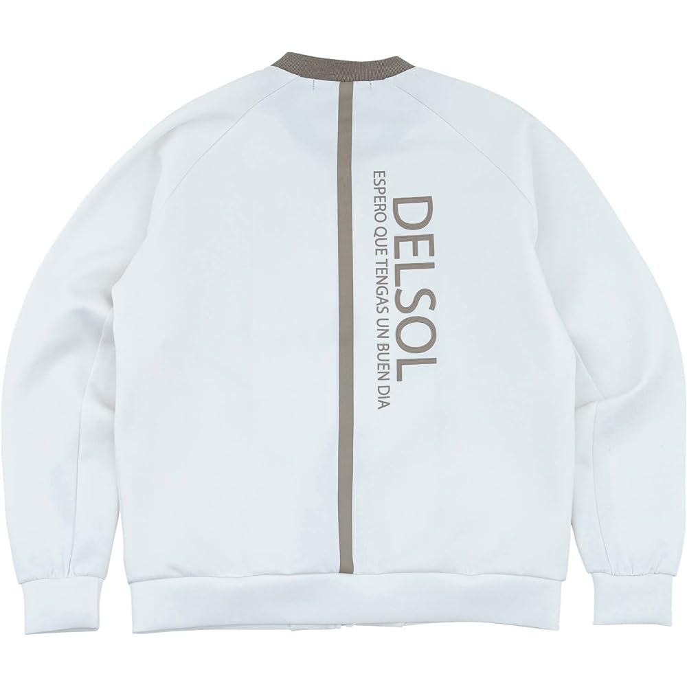 [Delsol] 7755 Cardboard Knit Logo Blouson WH White Blouson Golf Golf Wear Women's Delsol White S M~L L~LL 3L Small Large Size Loose Stretch Spring