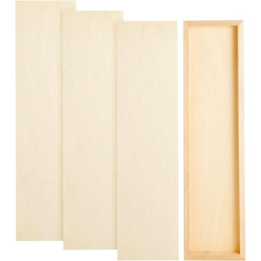 Bright Creations Unfinished Kraft Wood Canvas Boards for Painting (6 x 23 inch 4 Pack)