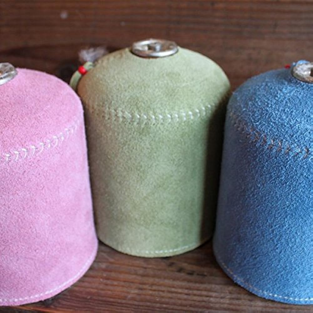 What will be will be & Greenfield Suede Leather OD Can Gas Can Cover (Large: 470g/500g size) Light Green