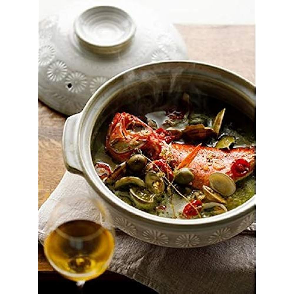 [Authentic Product] Banko Yaki Ginpo Polished Earthen Pot (Deep Pot) Size 10 For 5-6 People Hanamishima Open Fire Compatible Heat Retention Made in Japan 21101