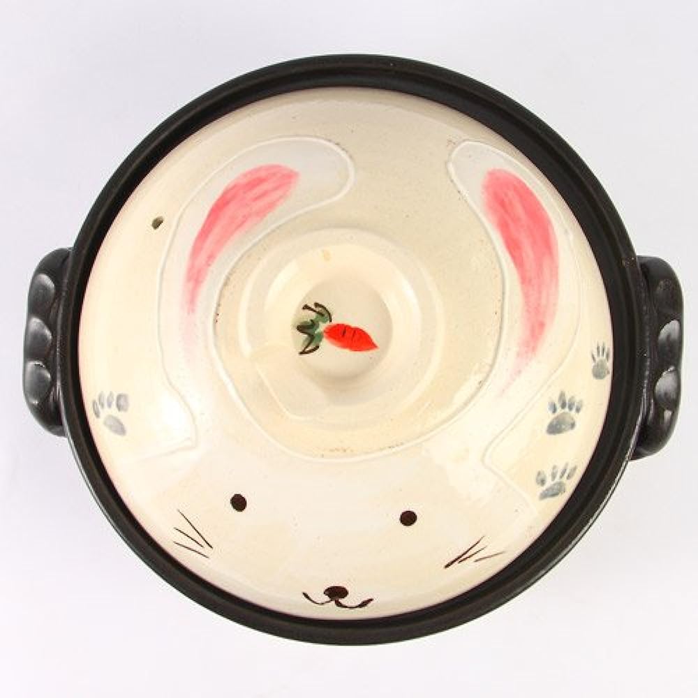 Maruyoshi Pottery Hand-painted Rabbit No. 8 Earthen Pot M0526