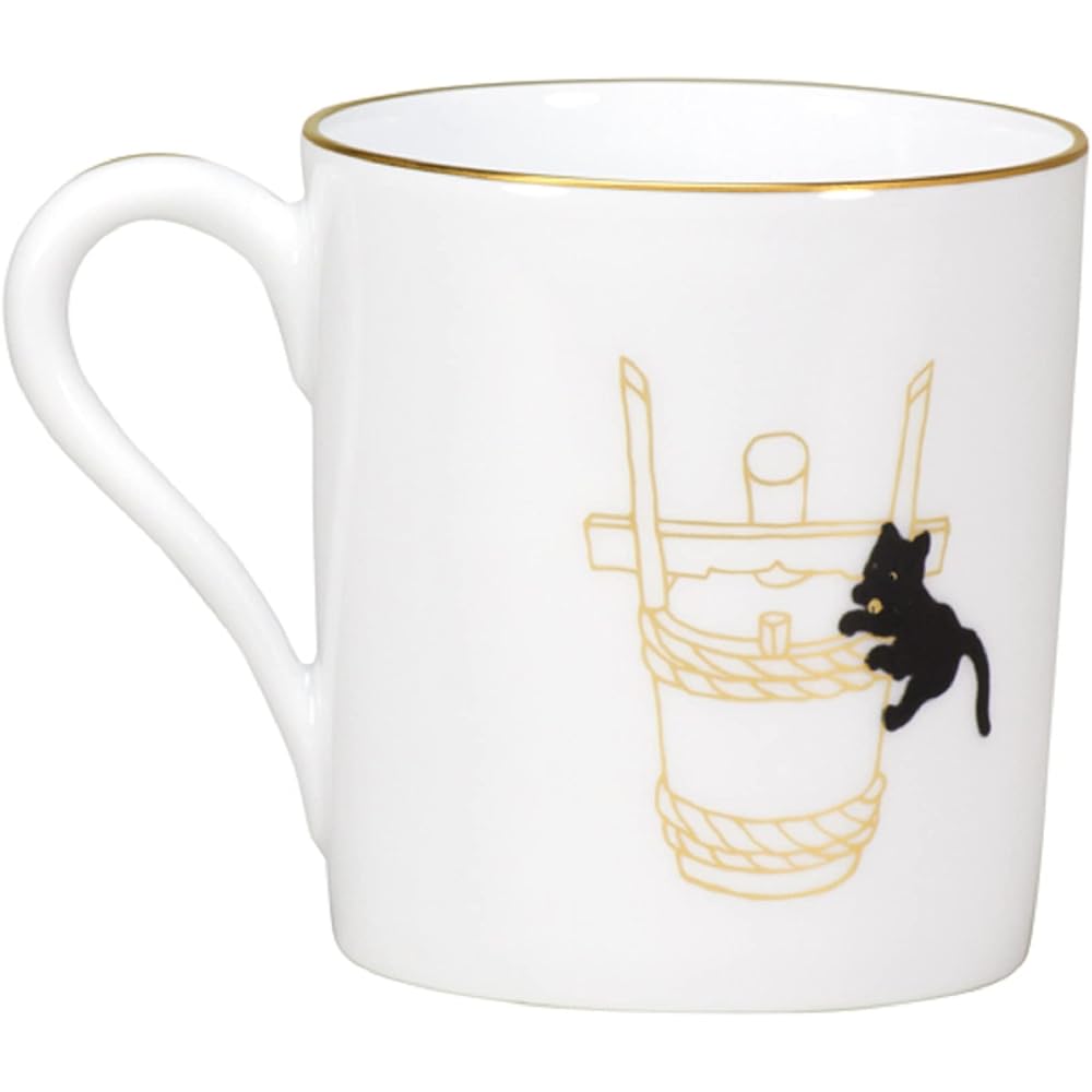 Okura Toen Black Cat Parent and Child -Auspicious Story- Mug Part 1 "Koma from Gourd" 107C/5401-1