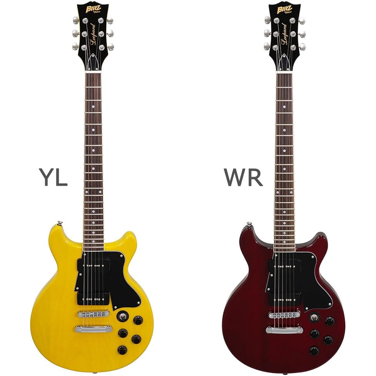 Blitz by AriaProII BLP-SPL/DC Electric Guitar Beginner 14-piece Set [With Mini Amplifier] YL Les Paul Special Type Double Cutaway Blitz