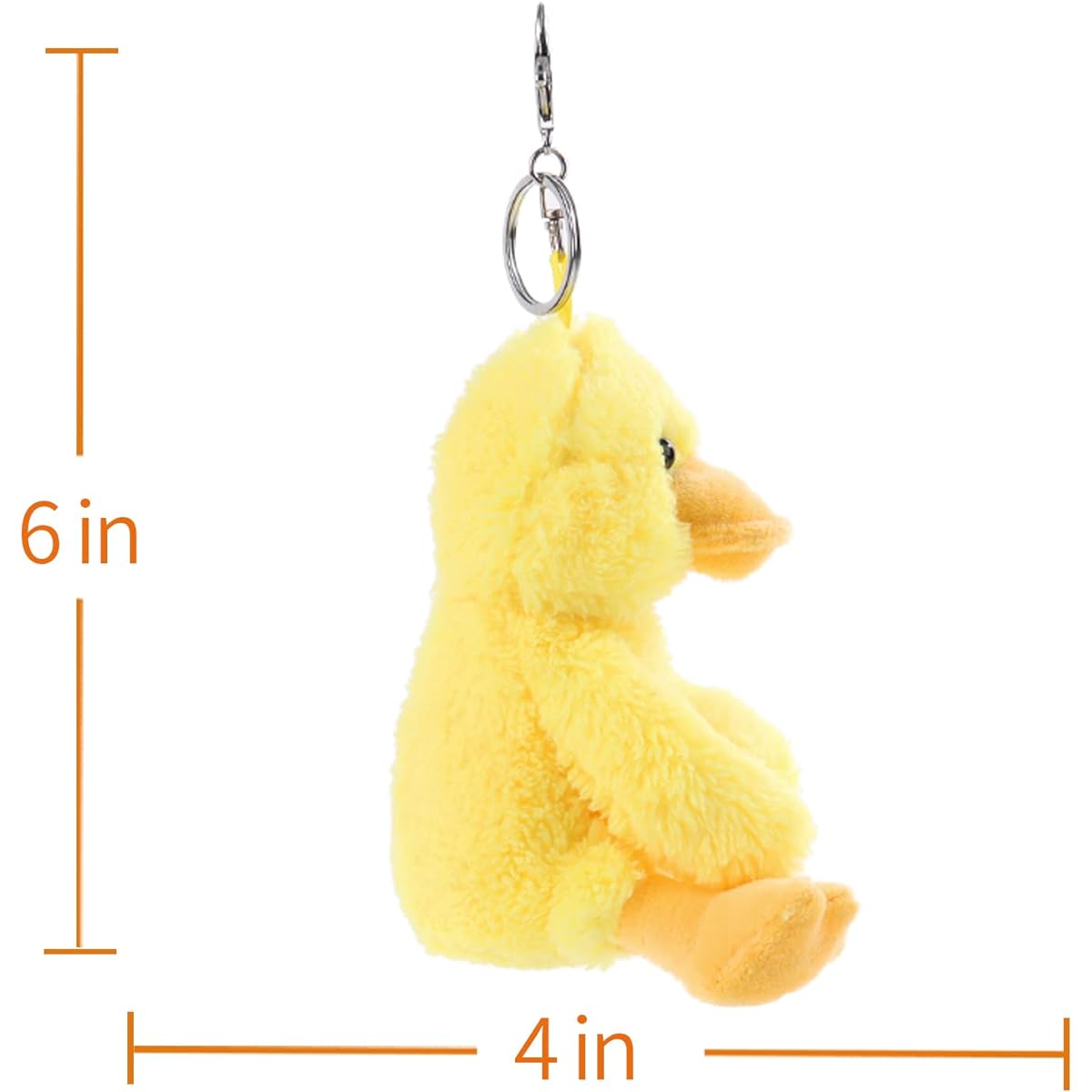 Apricot Lamb Cute Toy Stuffed Yellow Duck Stuffed Soft Keychain for Kids Bag Wallet Backpack Handbag (6 inch)
