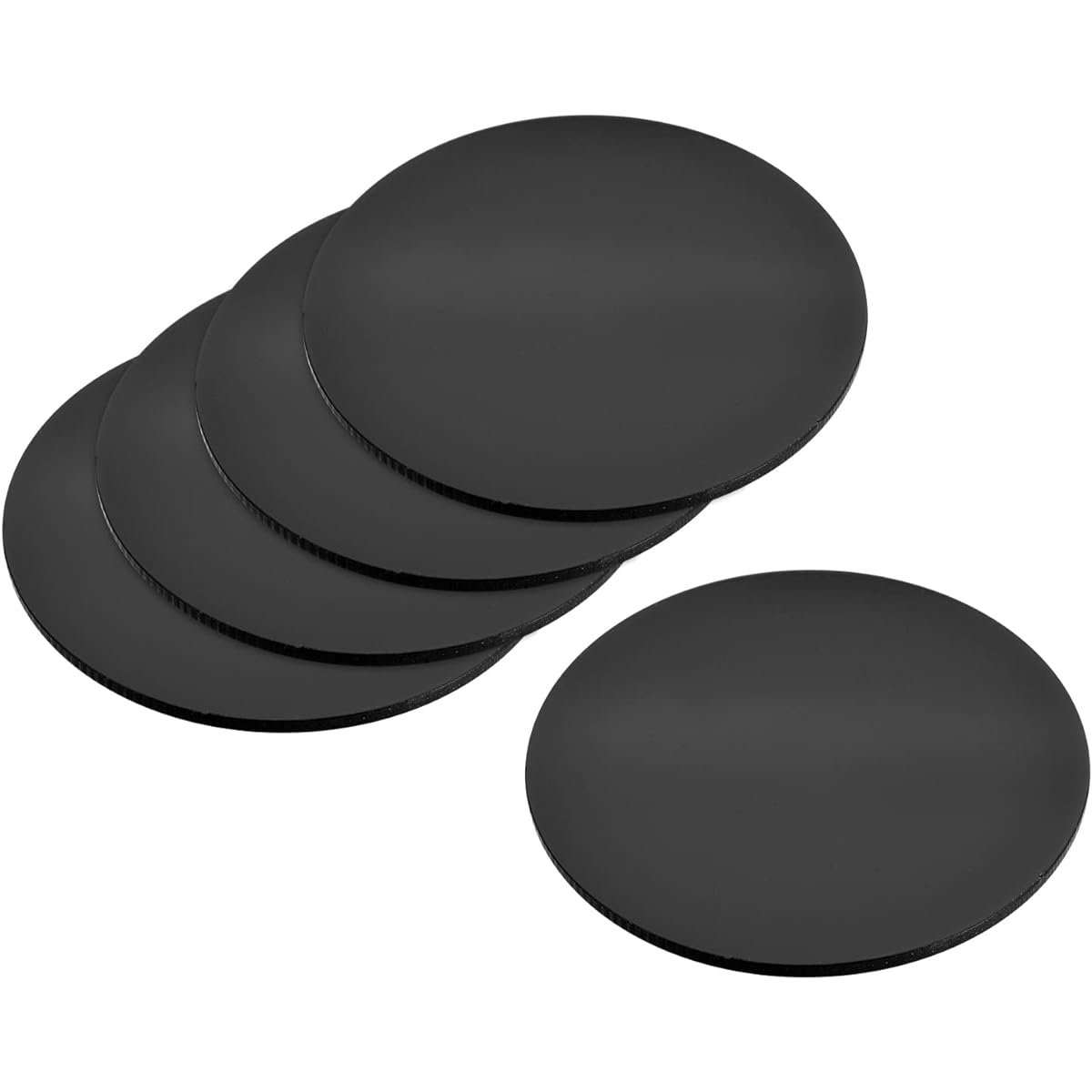 MECCANIXITY 50mm Round Miniature Model Bases, 2mm Thick Circular Bases, Black, Pack of 5