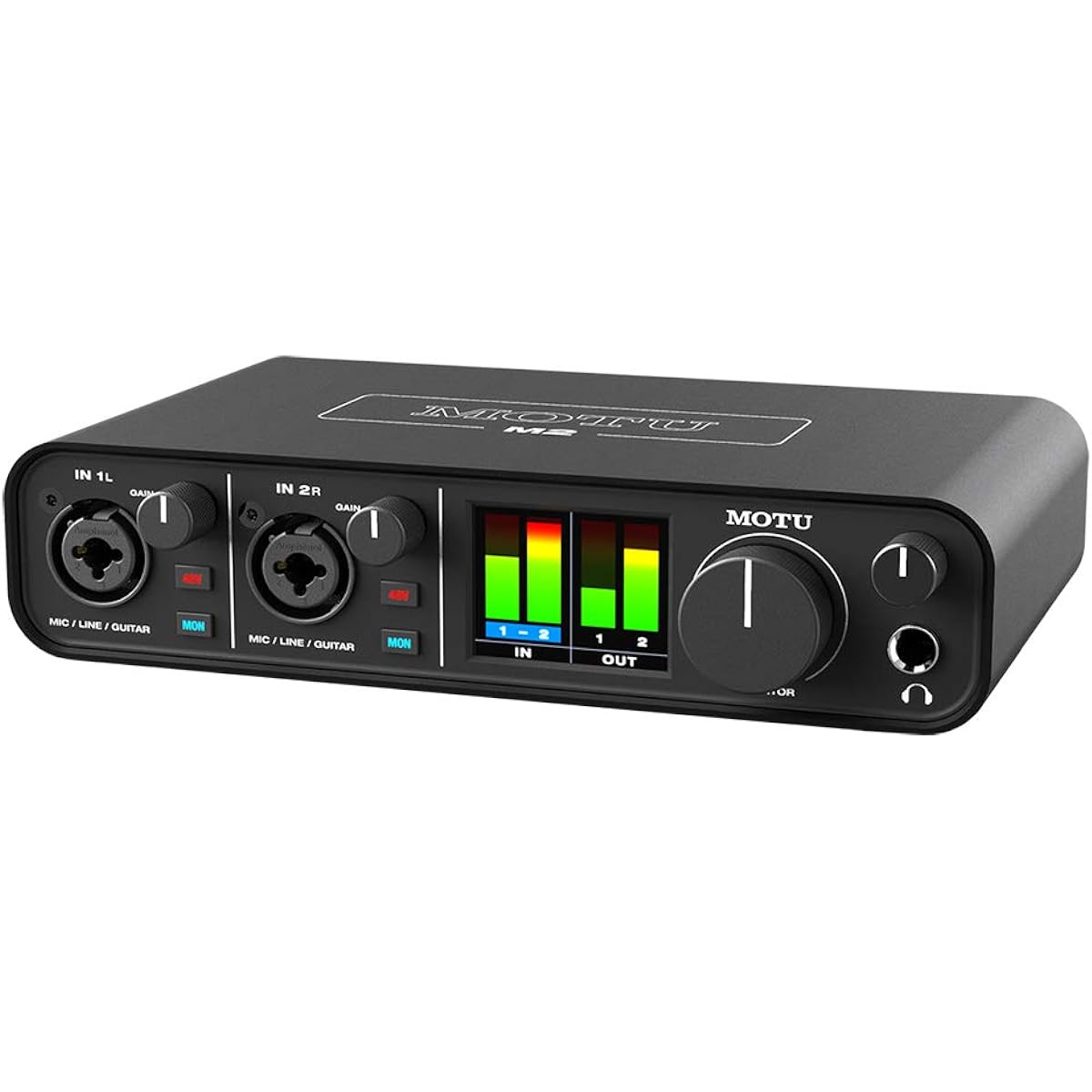MOTU M2 2in 2out USB Audio Interface, Genuine Domestic Product, USB-DAC, Gaming, Compatible with iPhone/iPad, Song Frame Distribution, DAW Software Included