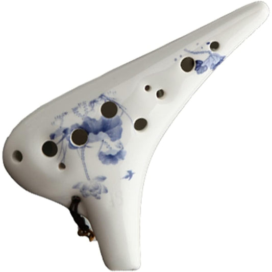 12 Holes Treble F Key Blue and White Ocarina Professional Playing Ceramic Ocarina Musical Instrument Ocarina Instrument