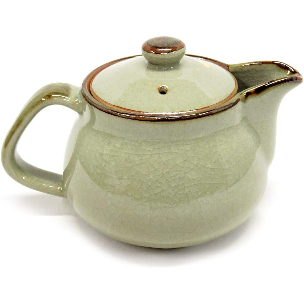 Kutani ware pottery teapot pot gold leaf mountain cherry and bird (with tea strainer)
