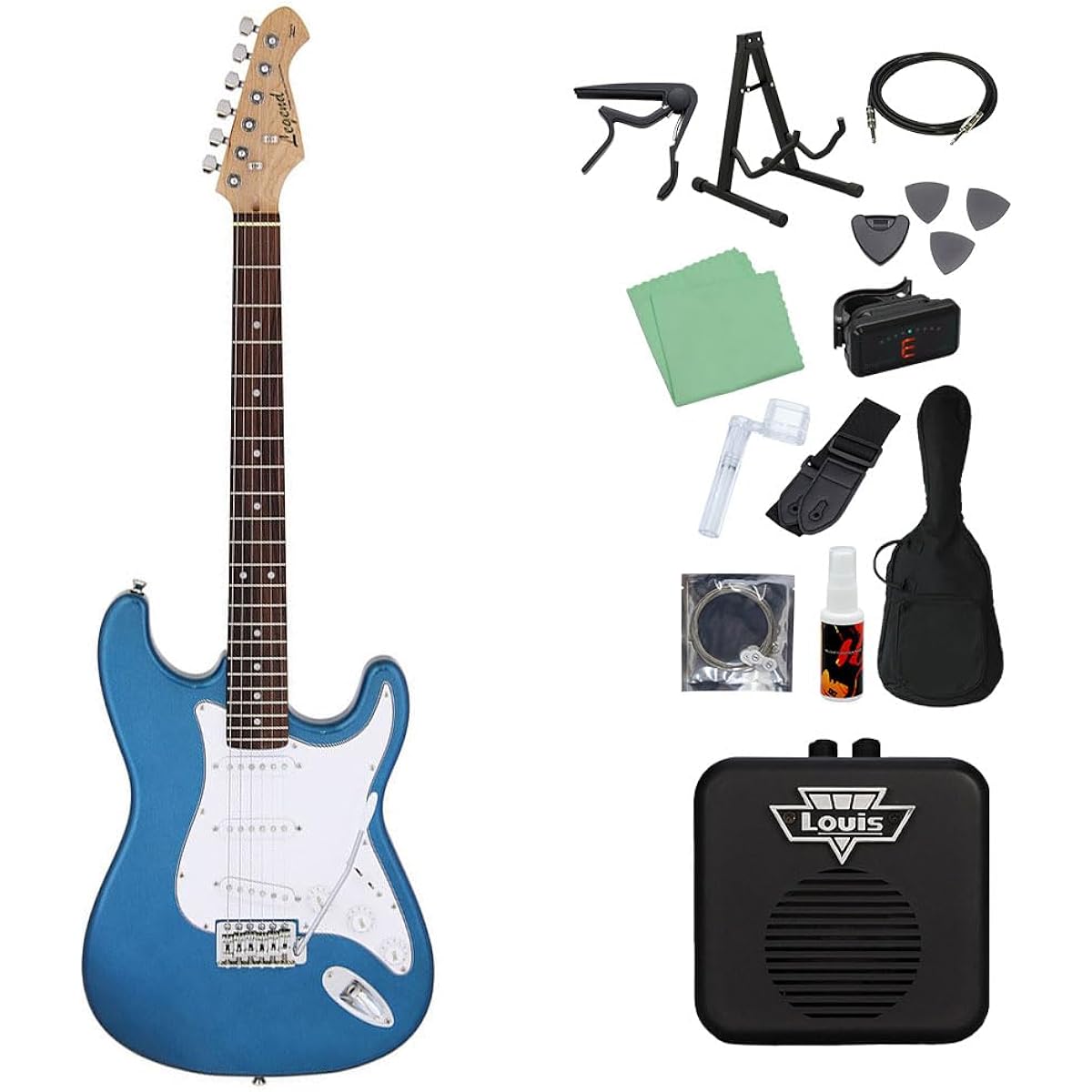 LEGEND LST-Z Electric Guitar Beginner 14-piece Set [With Mini Amp] MBL Stratocaster Type Legend