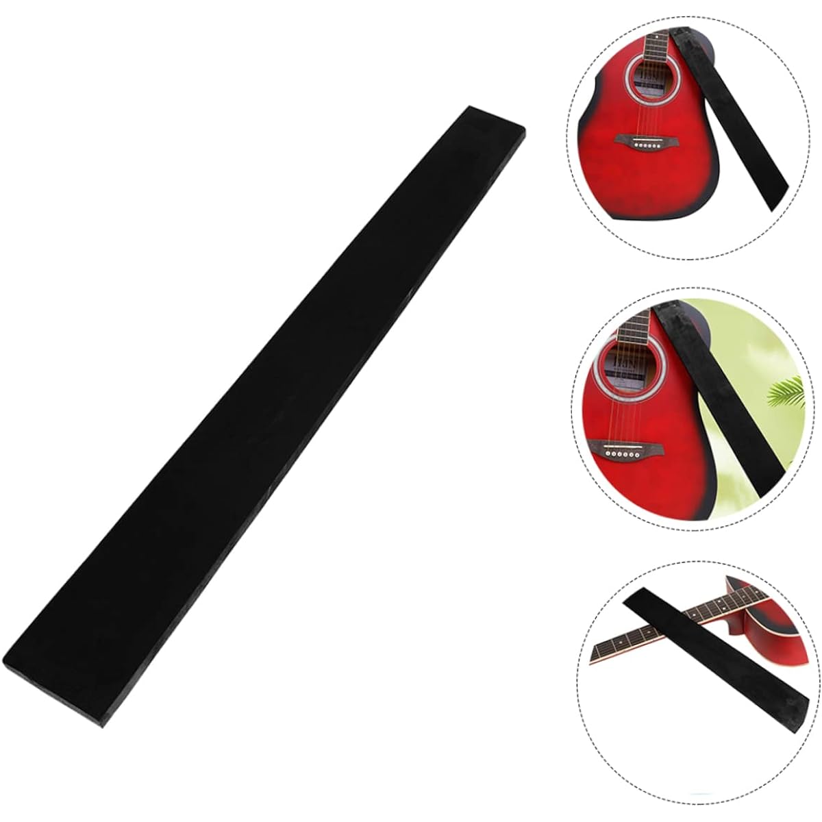 VICASKY 4pcs Guitar Black Wood Fretboard Acoustic Guitar Accessories Guitar Board Tool Guitar Repair Parts Guitar Accessories Guitar Fretboard Ebony Tools