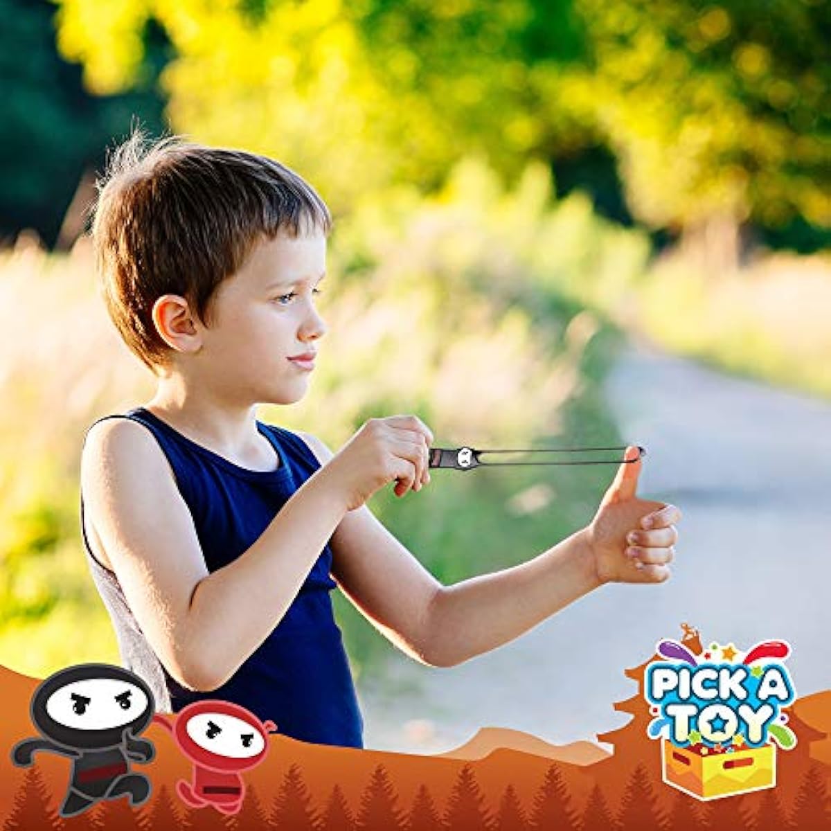 PICK A TOY Stretchable Flying Ninja [24 Pieces] | Stretchable Slingshot Ninja Toy for Boys & Girls | Birthday Gift & Party Favors Idea | Red & Black Color | Eco-Friendly, BPA Free Material