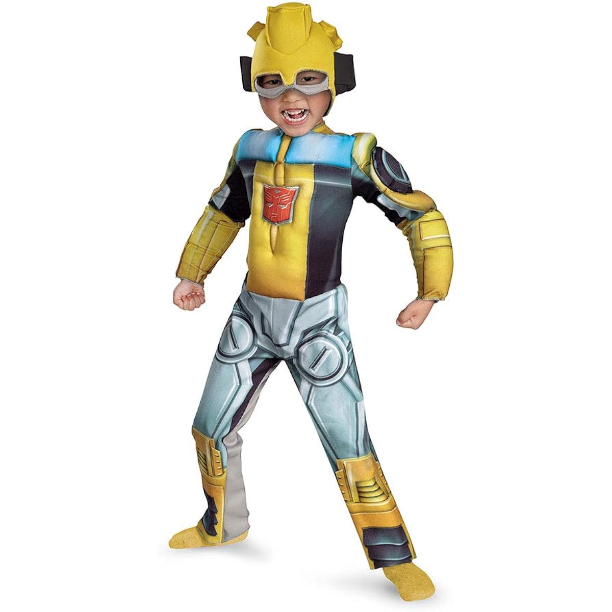 Disguise Bumblebee Rescue Bots Toddler Muscle Costume, Yellow/Silver/Blue, Large