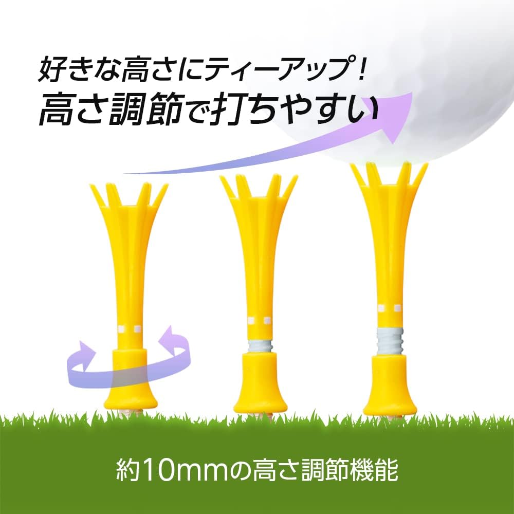 [Tees used by Rikuya Hoshino Professional] DAIYA GOLF Golf Tee Tomahawk Tee Long & Short Set Height Adjustable Driver Iron 1 Pack for Rounds Beginner Trial Conforms to Golf Rules Made in Japan