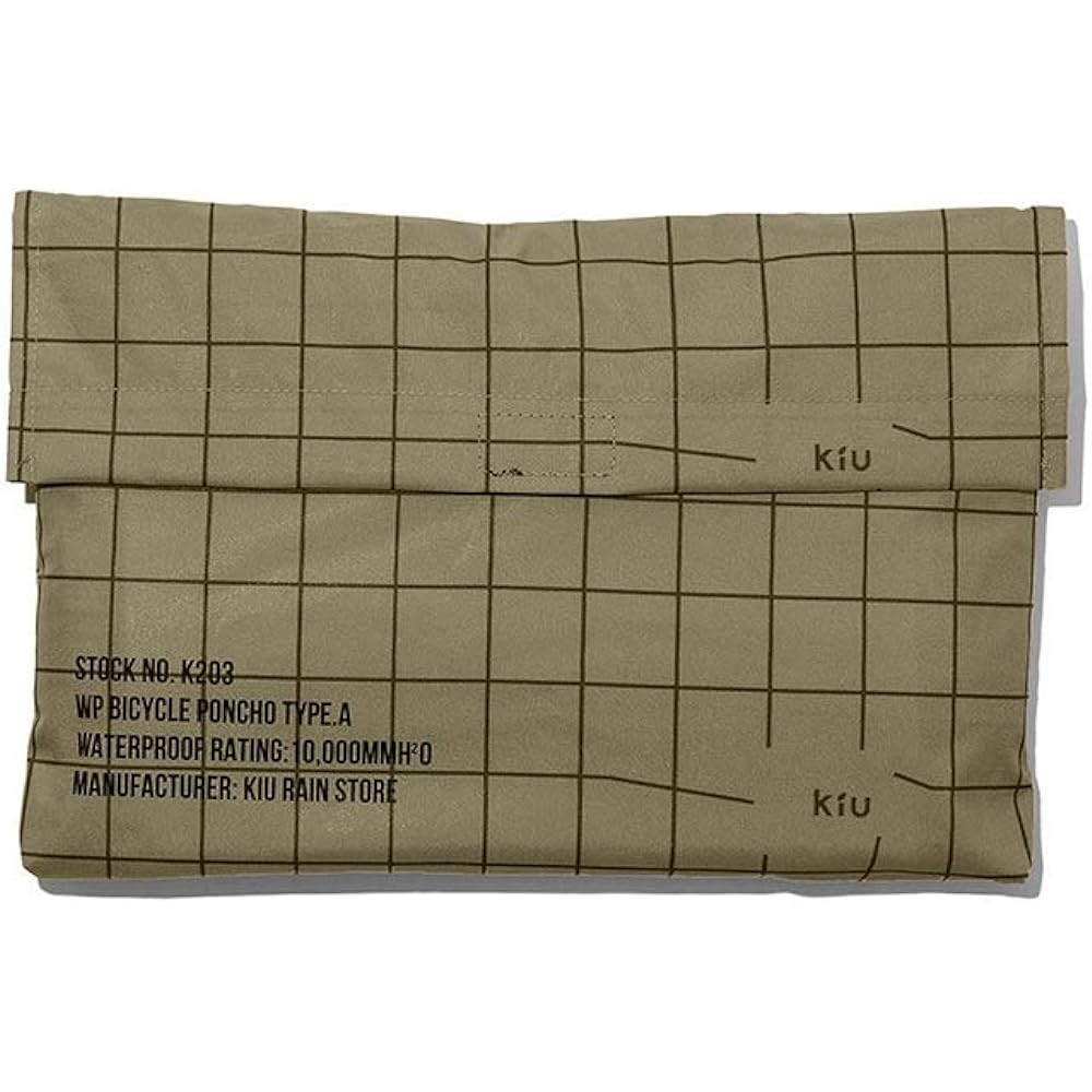[2022] KiU Bicycle Glowing Reflective Print Heavy Rain Compatible Storage Bag Bicycle Poncho Type.A [VISIBLE GRID] Visible Grid Khaki K203-246