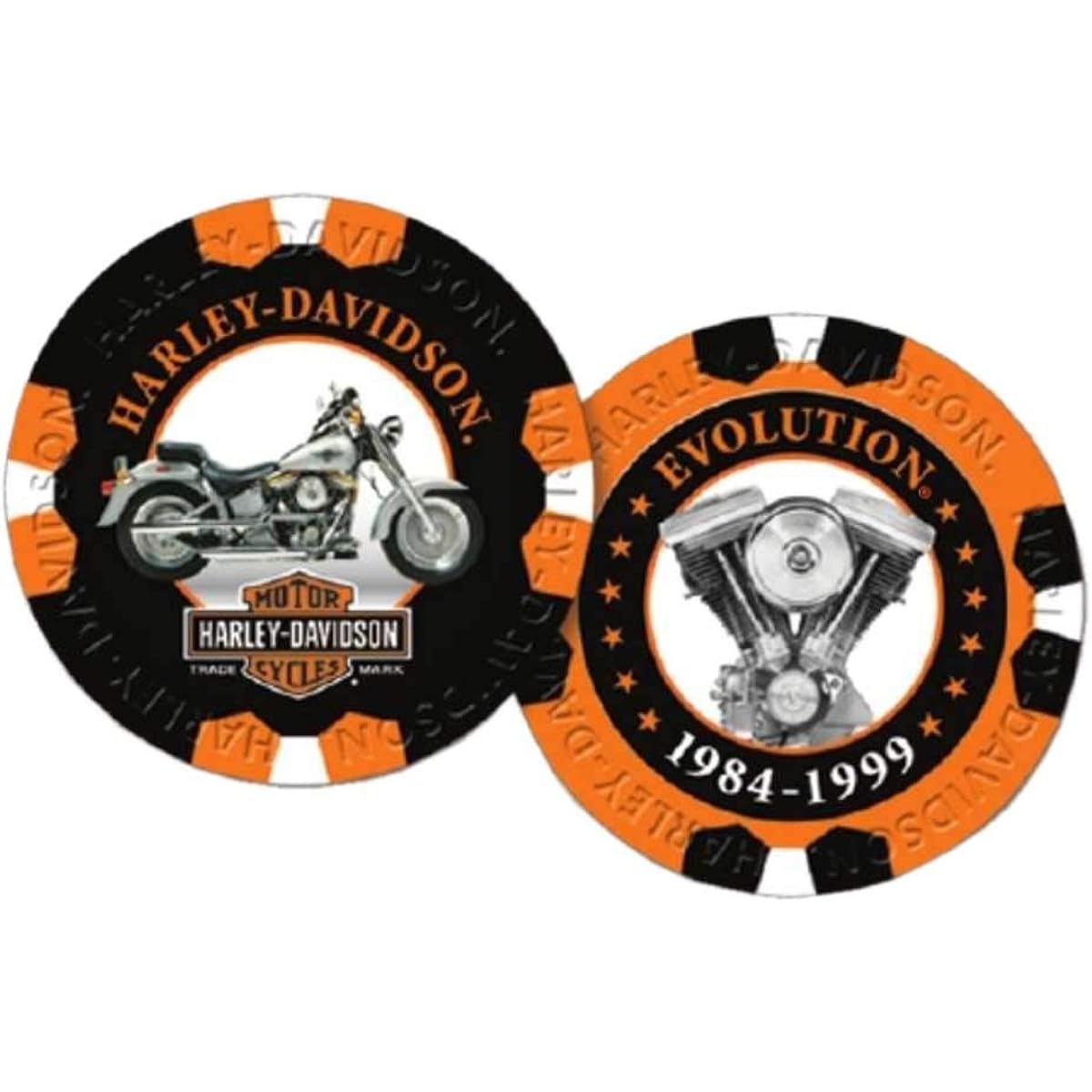 Harley Davidson Limited Edition Series 7 Poker Chip Pack Black & Orange 6707