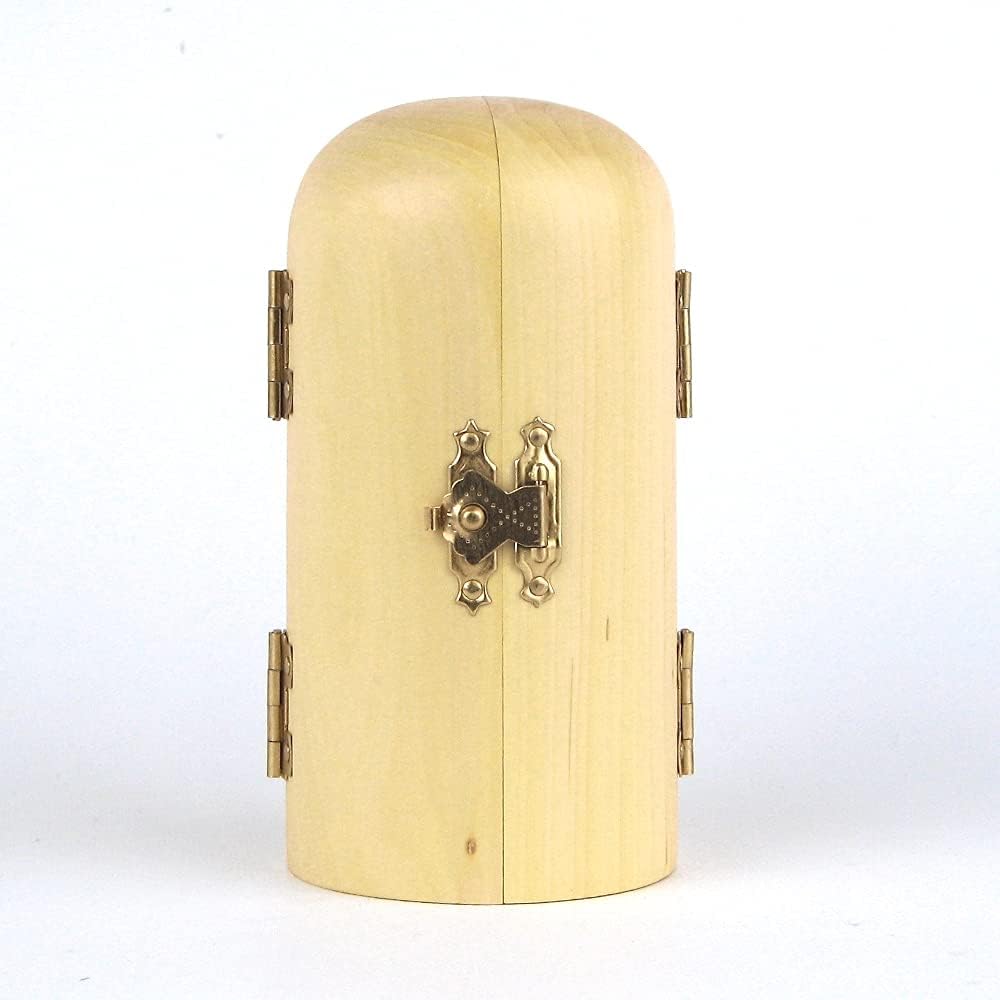 Kurita's special Buddha statue [Three-open Buddha] (cylindrical shape) Shingon Sanzon (height 10cm, diameter 4cm, opening width 13cm) High-quality wood carving made of water boxwood 18314