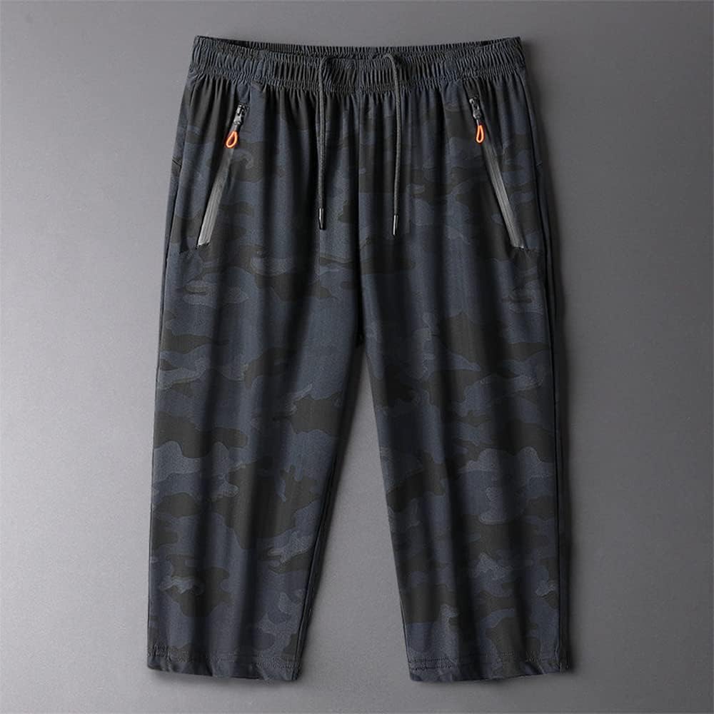 CLARIBEL Shorts Men's Training Sports Fitness Pants Outdoor Camouflage Active Shorts Sweatshirt Gym Wear Quick Dry Running 3/4 Length