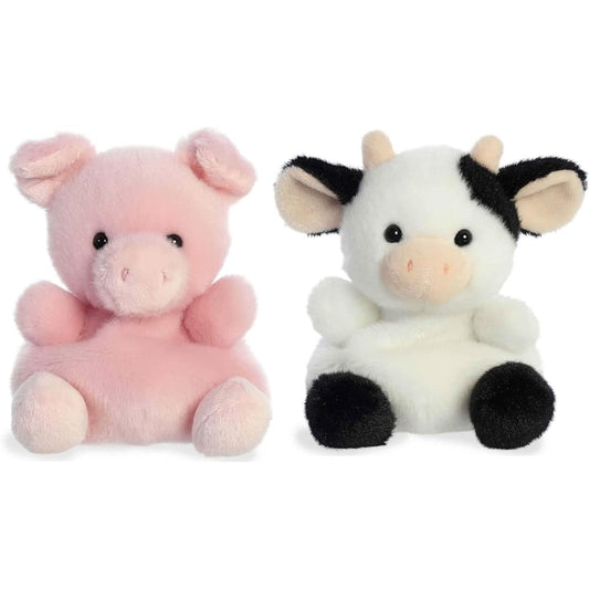 Aurora Palm Pals Set of Two - Sweetie Cow & Wizard Pig
