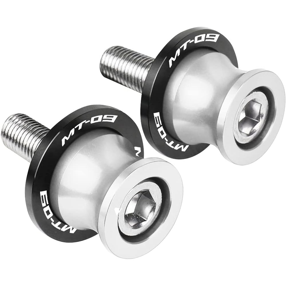 Swing Arm Slider Stand For YA-MA-HA MT09 MT 09 MT-09 SP 2017-2021 2020 Motorcycle CNC Aluminum Swing Arm Slider Spool Accessories 6MM Stand Screw (Color: Silver)