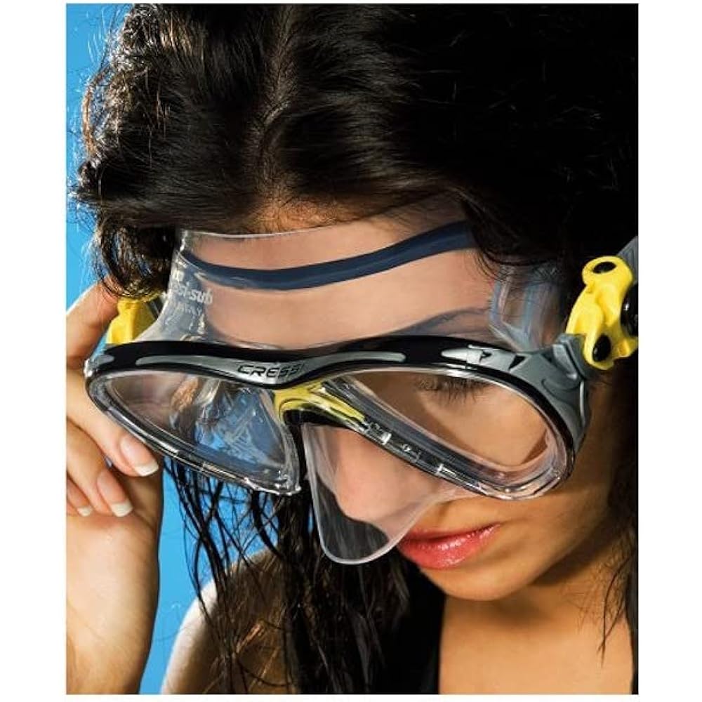 CRESSI Scuba Diving Snorkeling Mask [BIG EYES EVOLUTION] Slanted Inverted Teardrop Lens High Quality Silicone Swivel Buckle [Genuine Product]