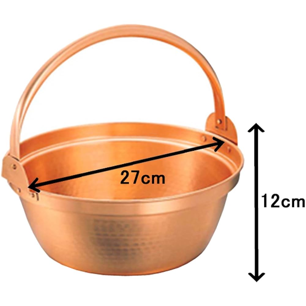 Marushin Bronze Ware, Mountain Vegetable Hot Pot, Pure Copper, 27cm, Pewter Pewter, No Pewter on the Inside