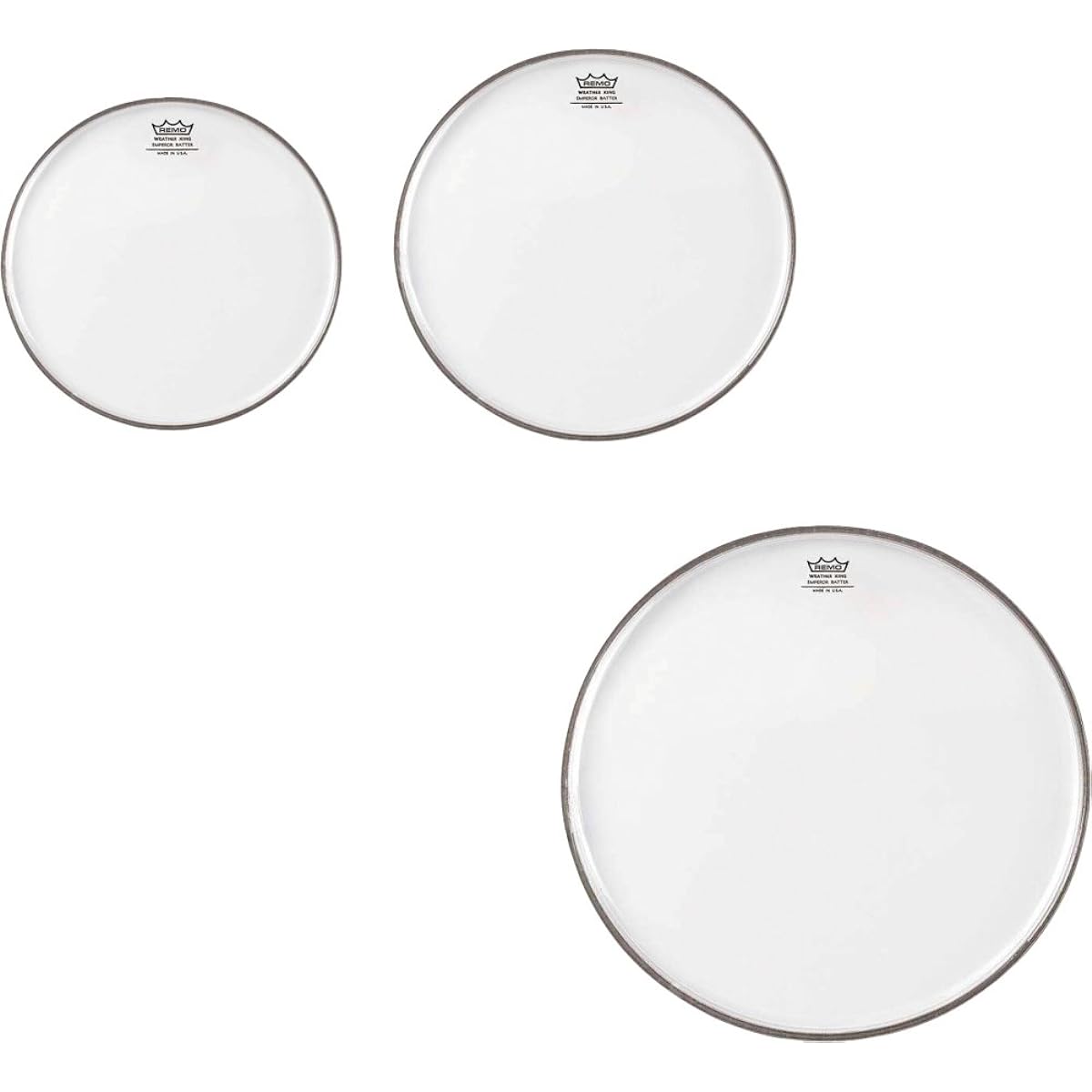 Remo PP-1420-BE Emperor Clear Tom Drum Head Pack - 10", 12", 16"