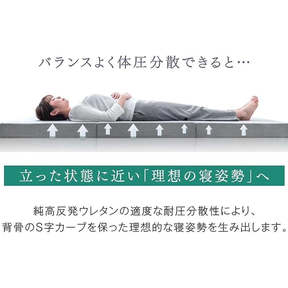 Tansu no Gen Mattress Semi-double Thickness 10cm "Pure" High Resilience Hardness 210N Washable Cover Density 30D Gray Mesh 13810017(83632)