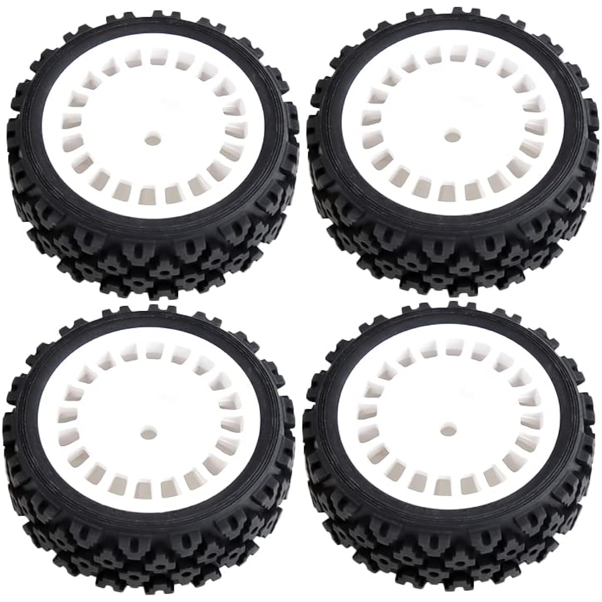 4pcs Rubber Tires Plastic Wheel Tyres for Tamiya XV-01 XV01 TA06 TT-01 TT-02 PTG-2 RC Rally 1/10 RC Car Upgrade Parts Accessories