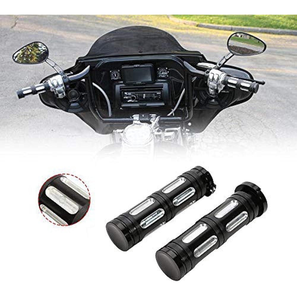 Motorcycle Black CNC 1 Inch 25mm Handlebar Hand Grip Harley Sportster XL883 XL1200 Touring Dyna Softail Custom