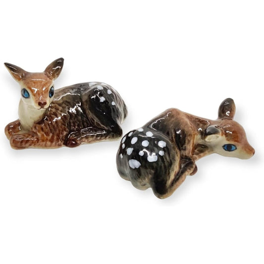 3 D Ceramic Toy Deer 2 Dollhouse Miniatures Free Ship