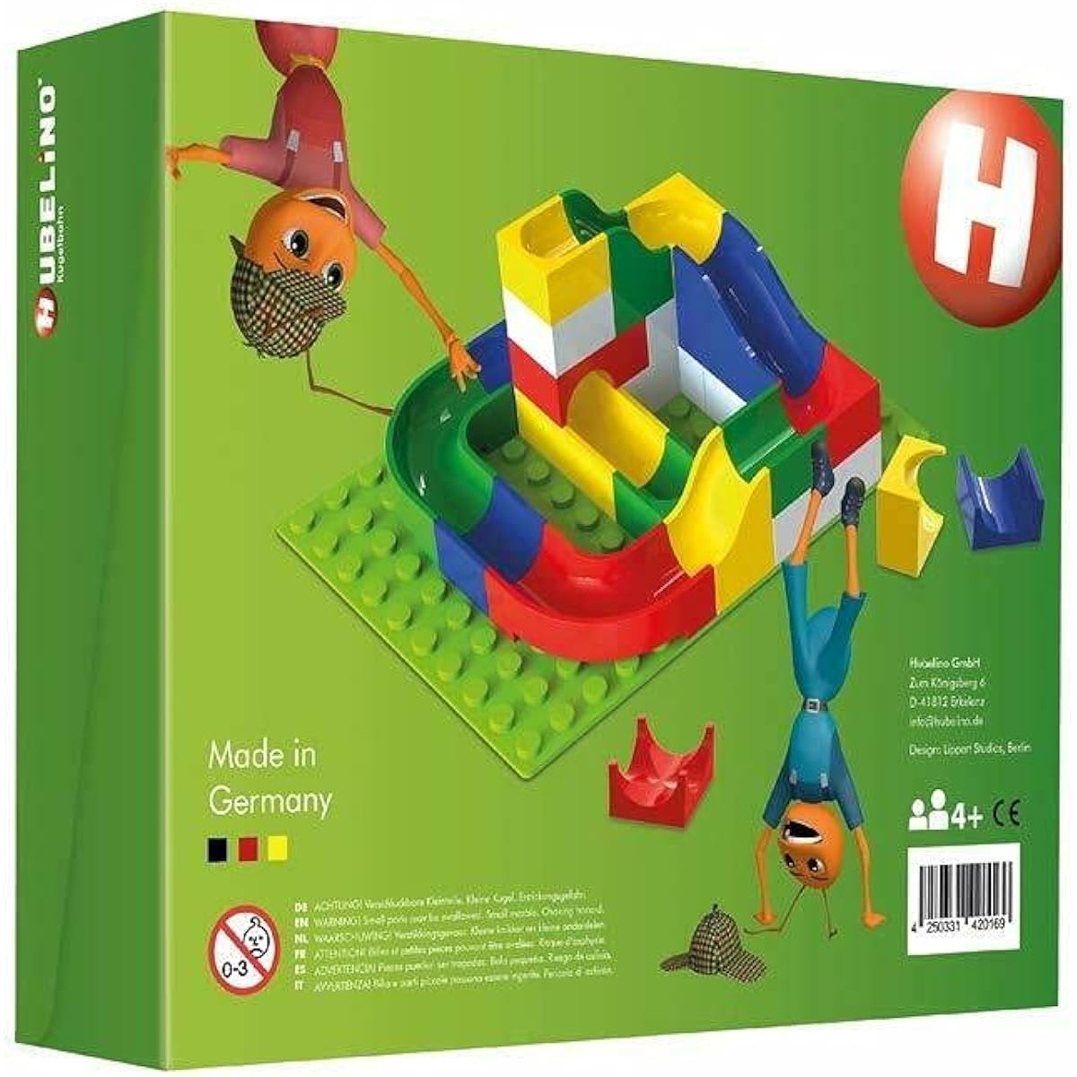 HUBELINO Marble Run - 45-Piece Mini Set - the Original Made in Germany - Certified and Award-Winning Marble Run - 100% Duplo Compatible