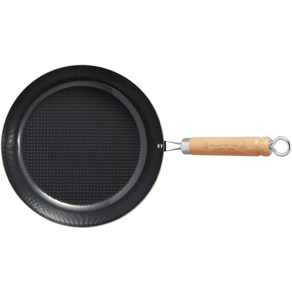 Skater Iron Embossed Frying Pan 24cm IH Gas Fire Compatible Disney Winnie the Pooh Made in Japan IRFP20-A
